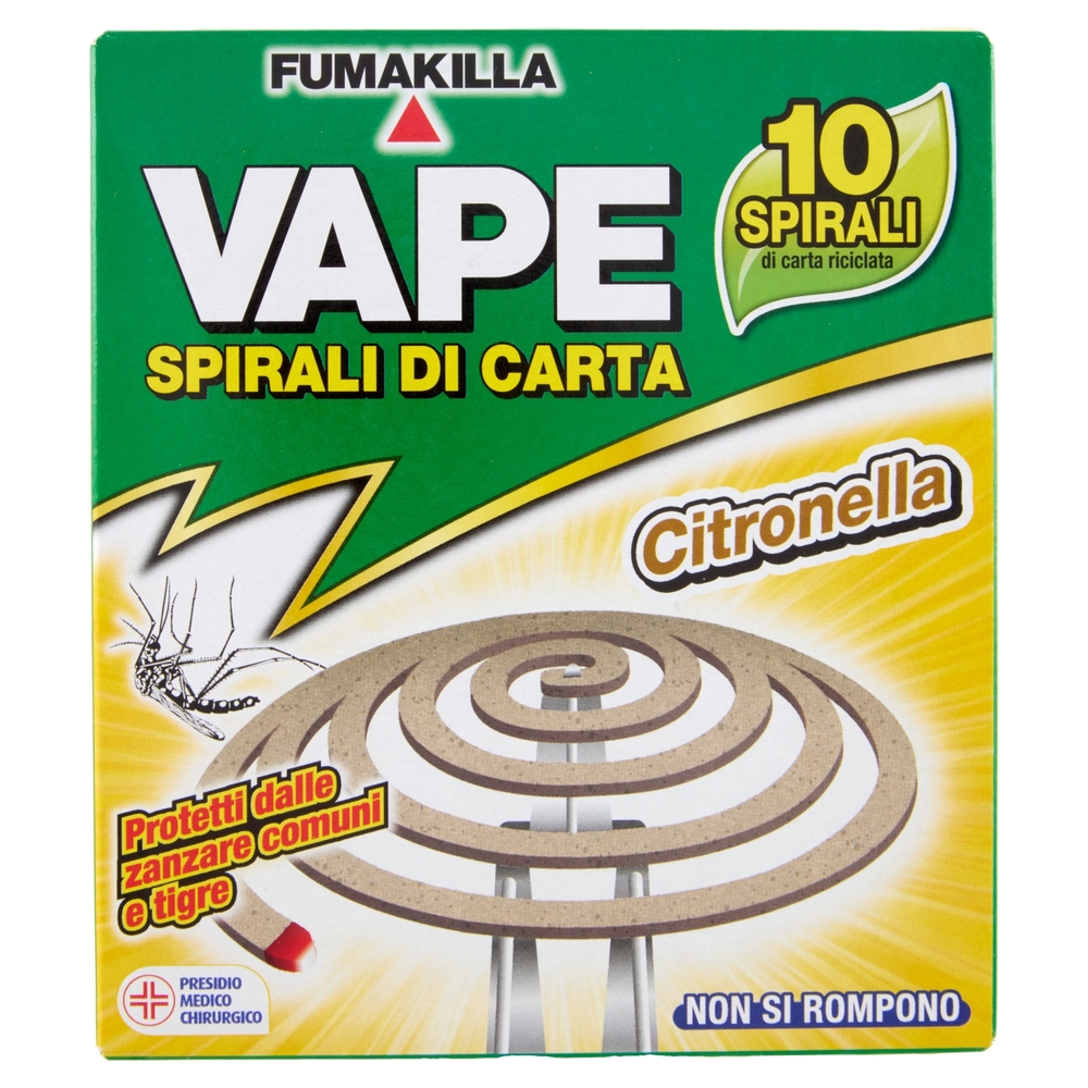 VAPE Spirali di Carta Citronella 10 pz